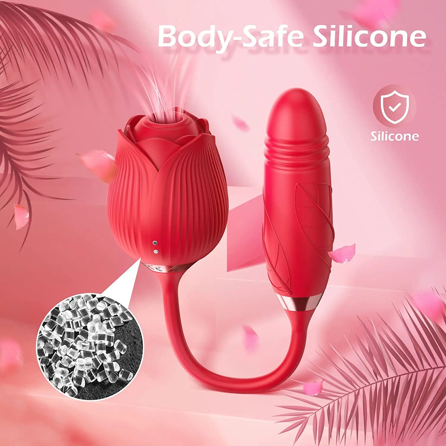 Clitoris Sucker Dildo Rose Vibrator ของเล่นสำหรับผู้หญิงสูญญากาศกระตุ้นรักไข่ยืดดูดผู้ใหญ่สินค้าของเล่นเพศหญิ...