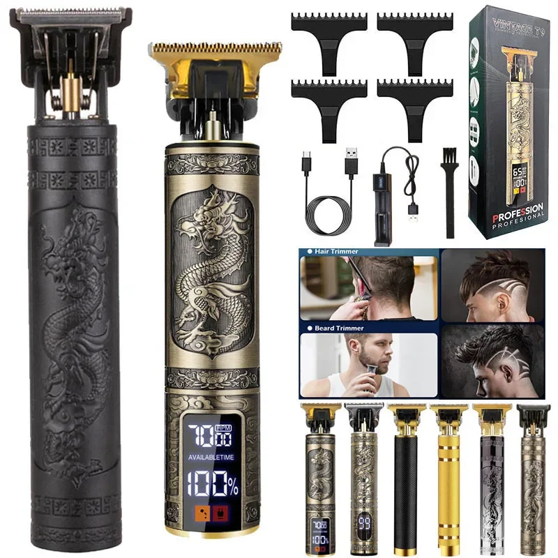 SuperDeals Dragon Vintage Cordless Women Man Professional Beard Body Barber Shop Electric Hair Cutting Shaving Finishing Machine