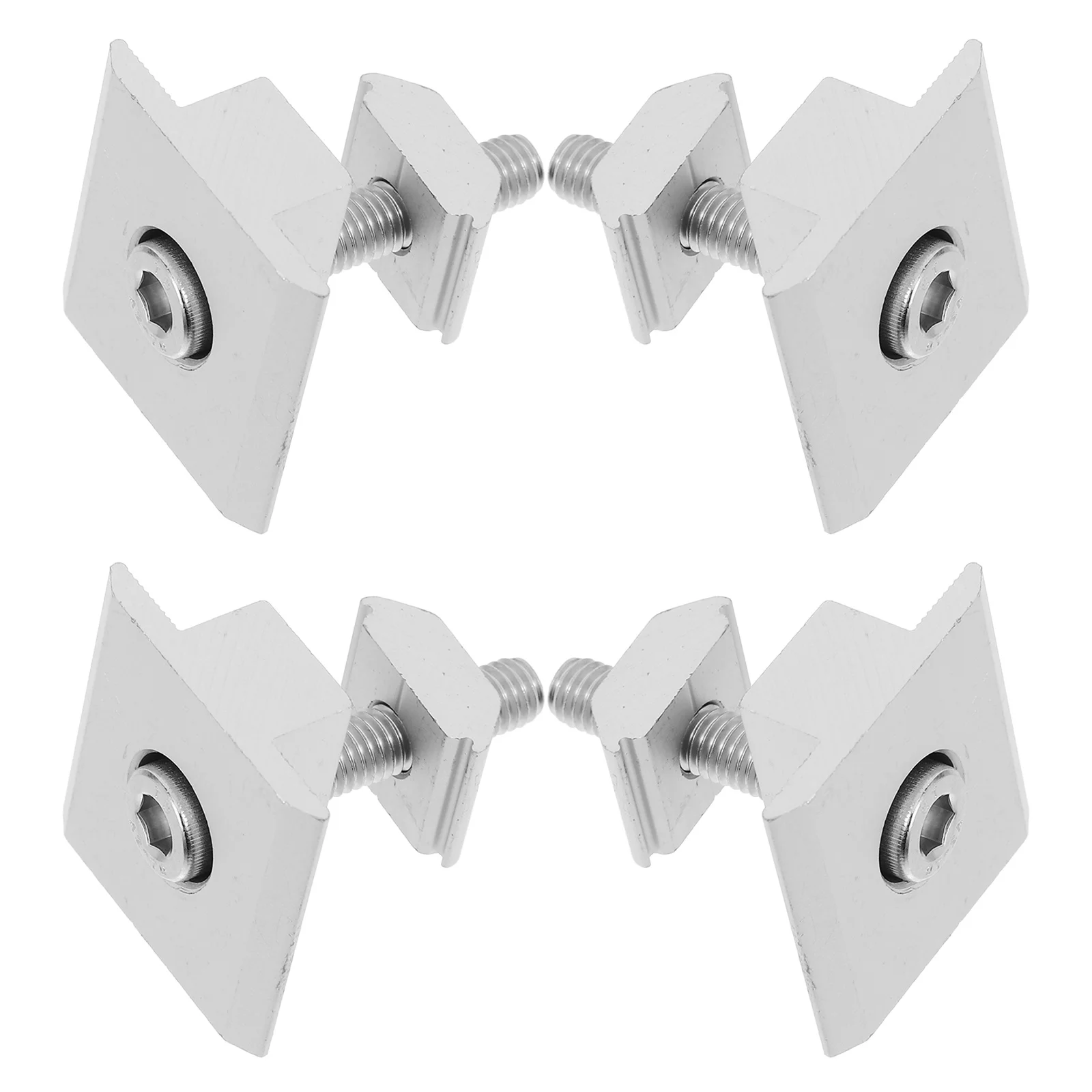 4pcs Solar Panel Mid Clamps Aluminum Alloy For Flat Roof Ground Rv Mounting Bracket Solar Mounting Accessories Hardware