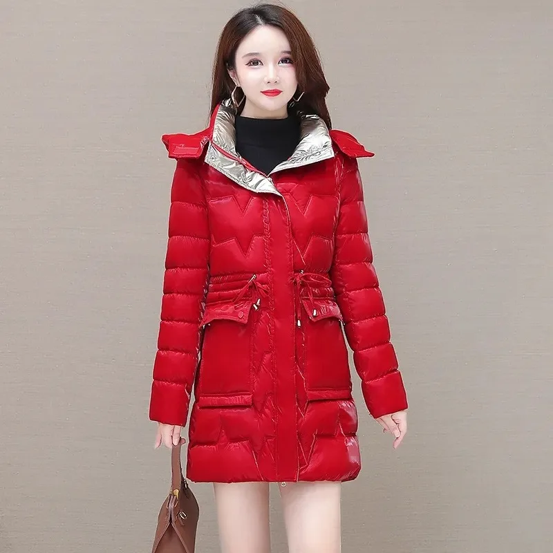 2023 New Winter Down Jacket Women Overcoat Thick Cotton Padded Coat Female Hooded Casual Loose Puffer Long Parkas Woman