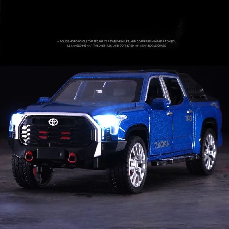 1:32 Scale Toyota Tundra Pickup Car Model Metal Car Toys for Kids Boy Collective Miniature Voiture With Sound Light gift