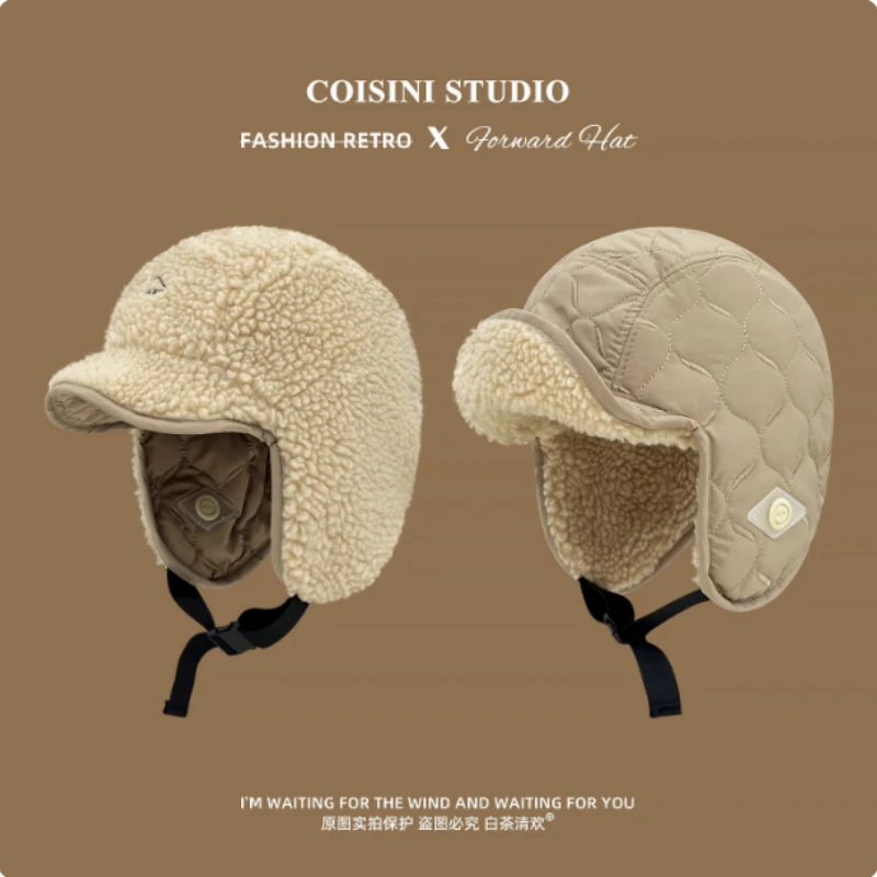 

Новые зимние шапки-бомберы из овечьей шерсти для мужчин и женщин, уличные флисовые утолщенные шапки для защиты ушей, теплые лыжные велосипедные шапки для пилотов