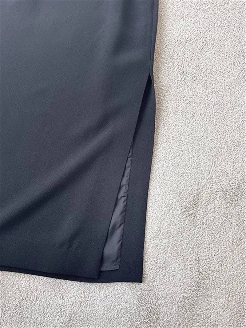 New Summer Autumn Office Lady Skirt Women Fashion Side Split High Waist Midi Pencil Skirts Solid Color Elegant Jupe Clothing