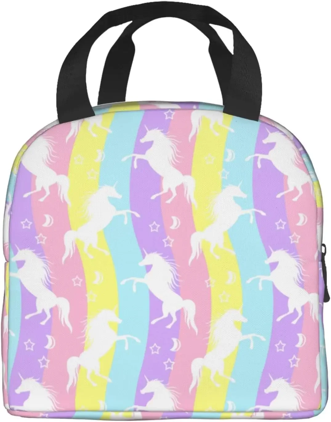 Rainbow Unicorn Lunch Bag for Kids Girls Women Thermal Picnic Box lavabile riutilizzabile colorato per il lavoro d\'ufficio scolastico