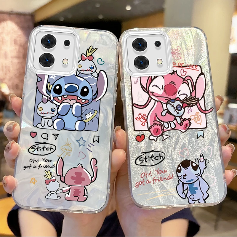 

Lovely Disney Stitch Couple Cartoon Phone Case for Redmi Note13 12 11 10 9 ProPlus 14C 13C 12C 10C 9C A2 A1 Hard Dustproof Cover