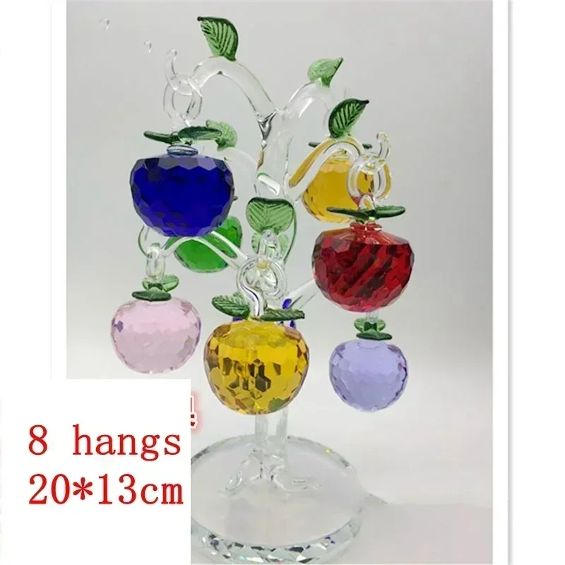 

Crystal Apple Tree Ornaments Apples Glass Fengshui Crafts Home Decor Figurines Christmas Gift Souvenir