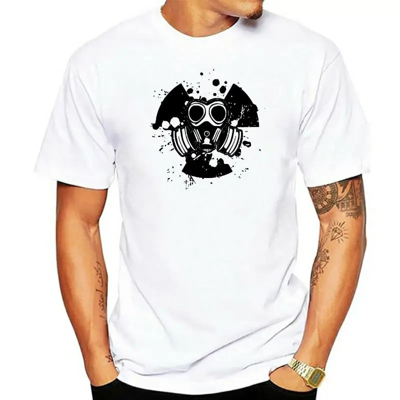 Neon T-Shirt HARDSTYLE GASMASK Techno Electro DJ DeeJay UV Black Light Large Size Tops TEE Shirt