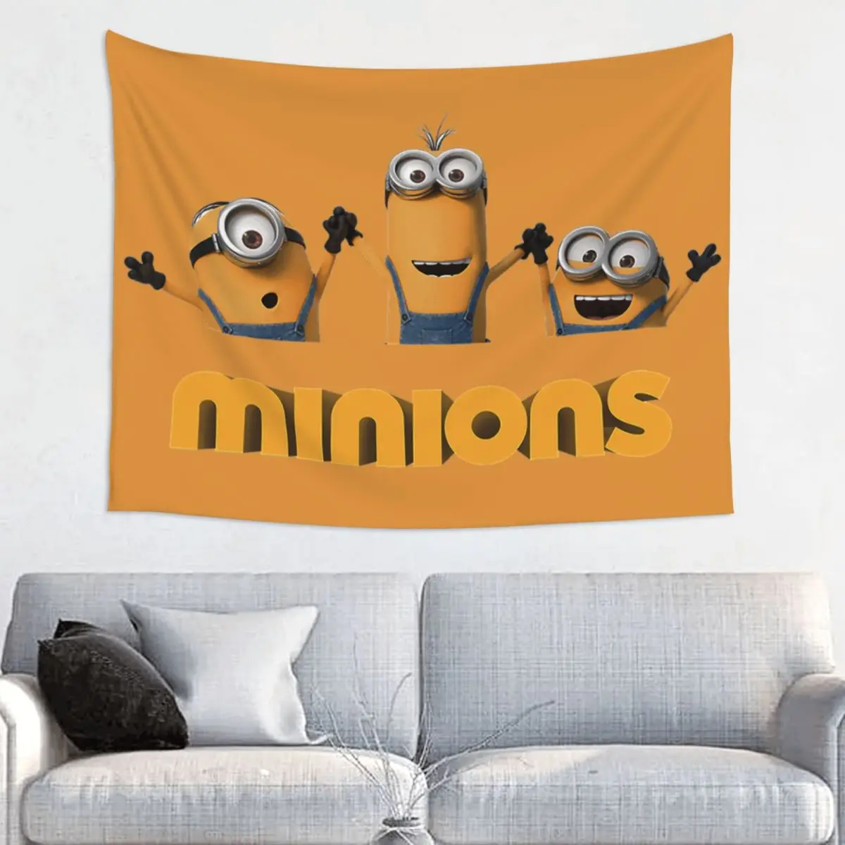 Custom Minions Cartoon Tapestries for Living Room Anime Hippie Wall Hanging Tapestry Home Decoration