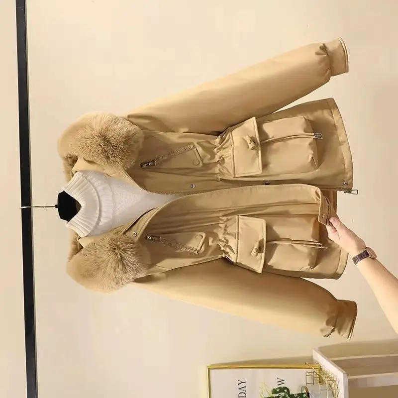 

Новая зимняя женская пуховая хлопковая куртка на флисовой подкладке, женское толстое модное тонкое теплое пальто с капюшоном, женское повседневное пальто с хлопковой подкладкой