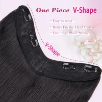 22Inch Synthetic Long Straight Layered V-Shaped Clip-in Hair Extension 4 Clip Heat Resistant Hairpiece for Women 3