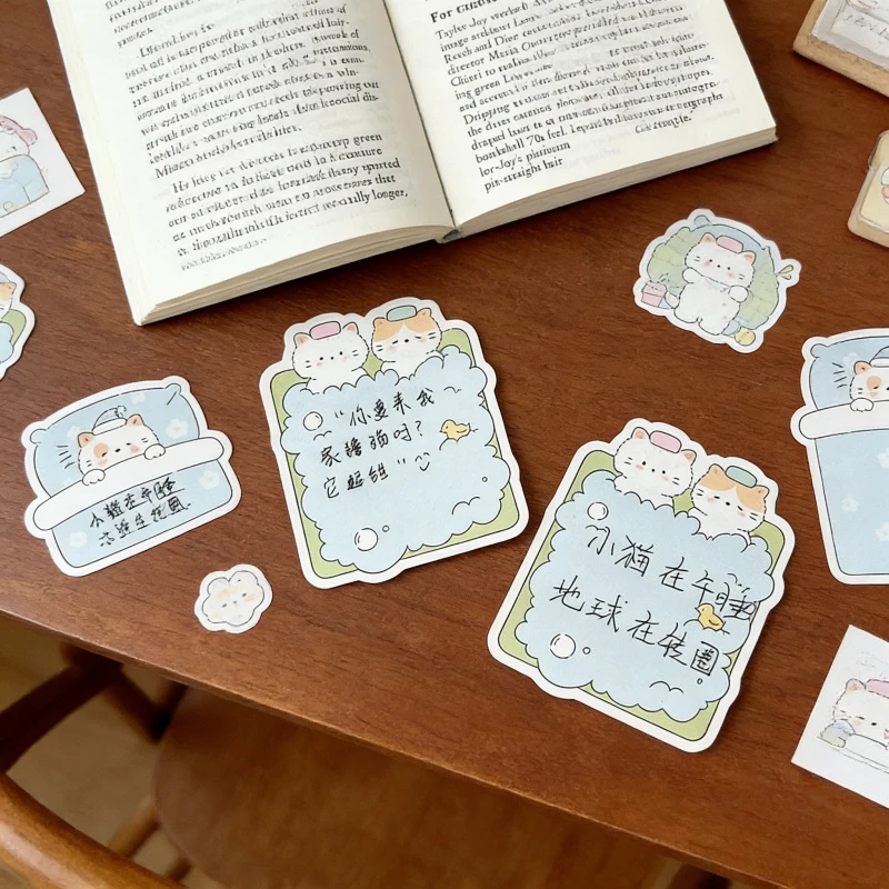 

1pc Post It Notes Cloud Diary Cute Cat Pattern Multifunctional Sticky Notes Message Memo Writing supplies