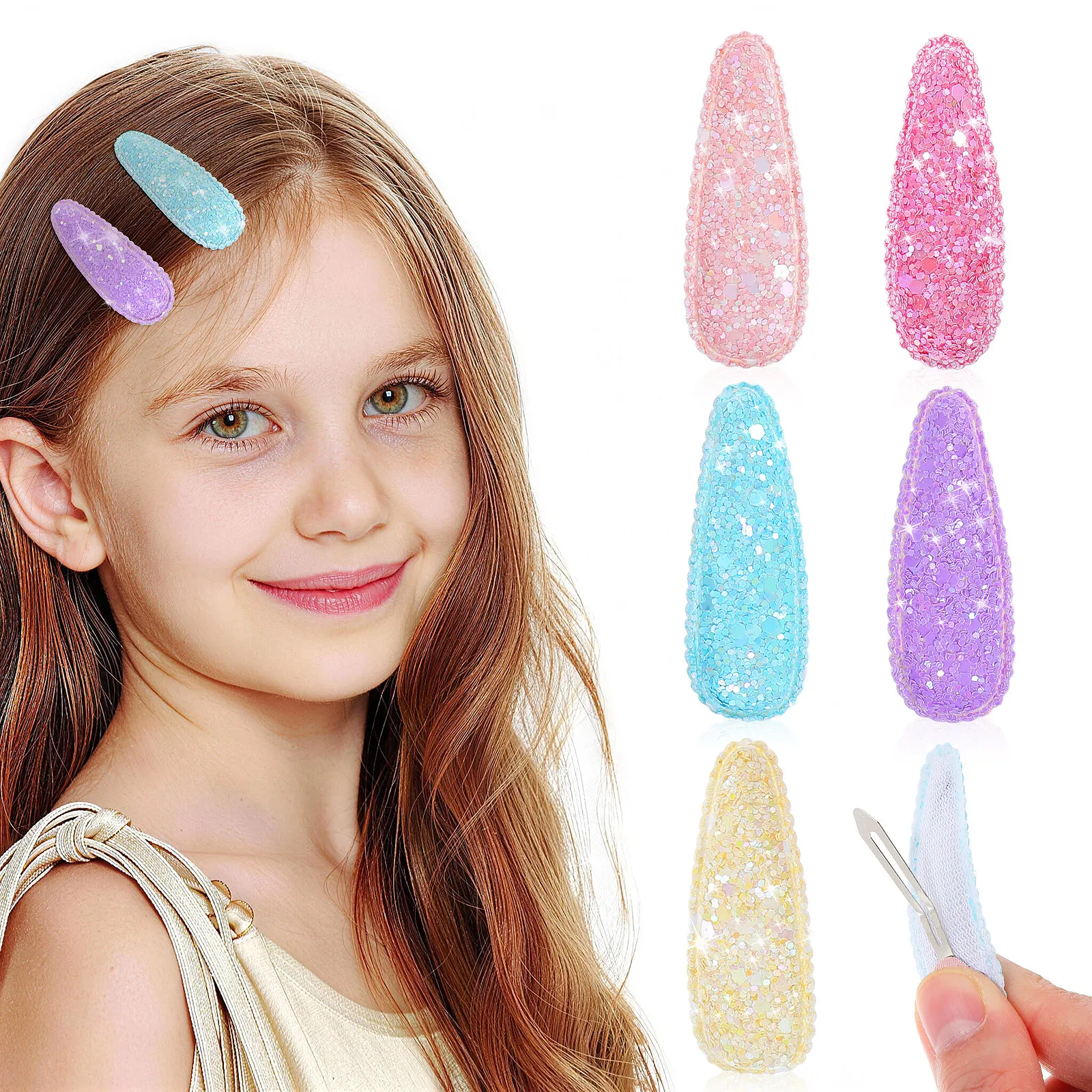 

20Pcs Water Drop Hair Clip Rainbow Color Kids Hair Accessories Girls Snap Clips Suitable Daily Wear Birthday Gift Toddler