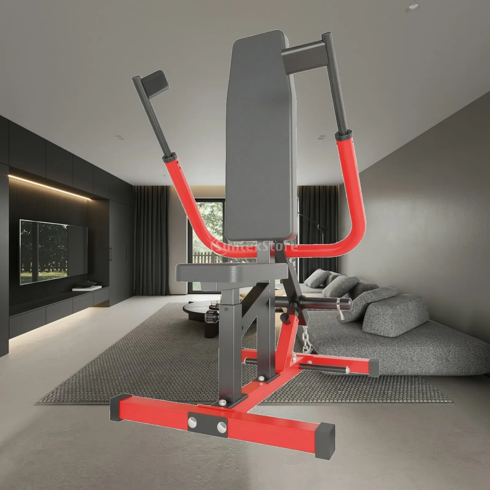 Triceps Training Machine for Home Gym Heavy Duty Steel Pulley Equipment Red Base Biceps Workout Arm Exercise Fitness Handle Grip