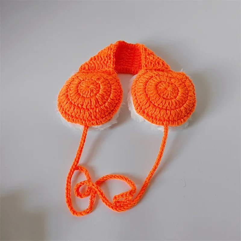 Handmade Crochet Parent-child Earmuffs Autumn Winter Woolen Warm Scarves Ear Muffs Candy Colored Children Cold Earmuffs