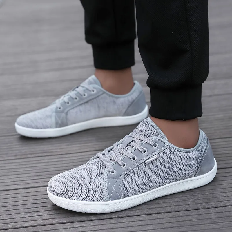 

New Men Women Wide Toe Barefoot Shoes for Unisex Breathable Outdoor Casual Walking Shoes Lace Up Zero Drop Minimalist Sneakers