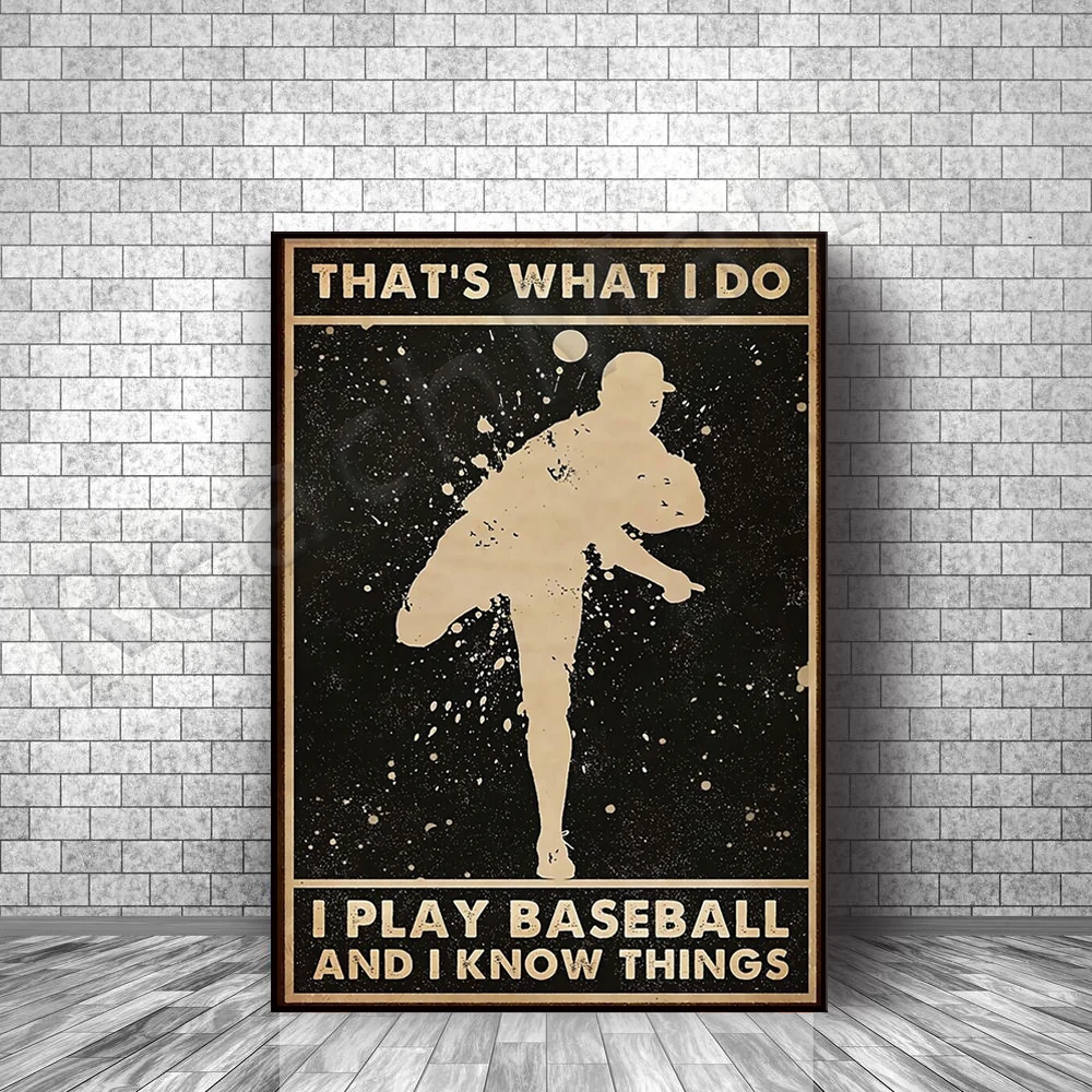 this is what i do i play baseball, things i know poster, baseball poster, gift for baseball player boy, baseball print