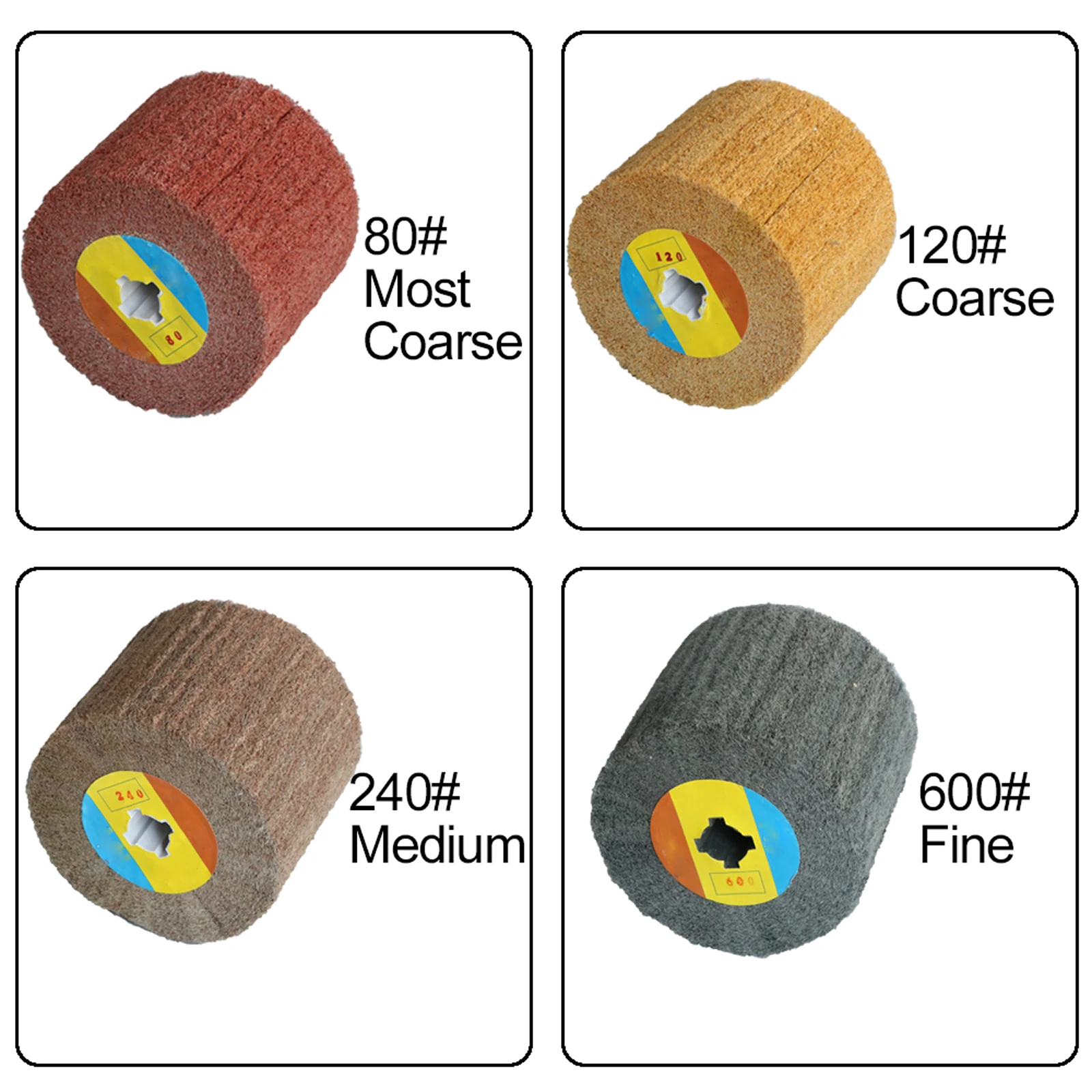 Roda de polimento de desenho de fio não tecido, desenho de nylon, escova redonda, esfregão, roda de polimento para rebarbação de metal, 1 peça