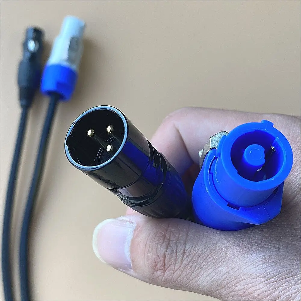 AC Power DMX Spliter Cable, 3Pin XLR Connector, Cabo de alimentação para iluminação de palco, DJ Sound Audio, Combination Wire, 1 m a 2m, 3x2.5mm ²