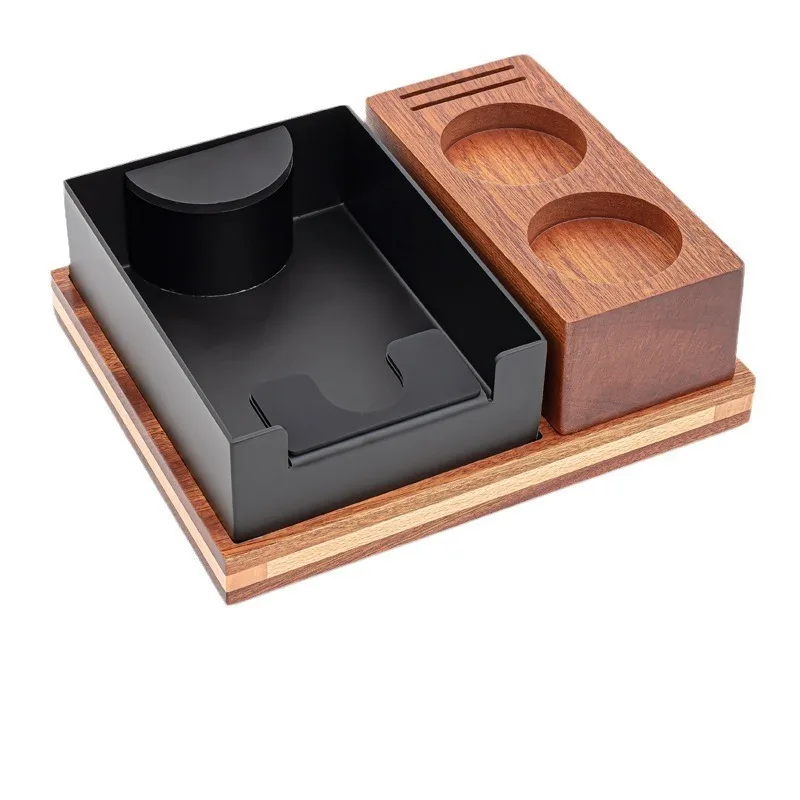Solid wood coffee base, removable large-capacity slag box coffee press base