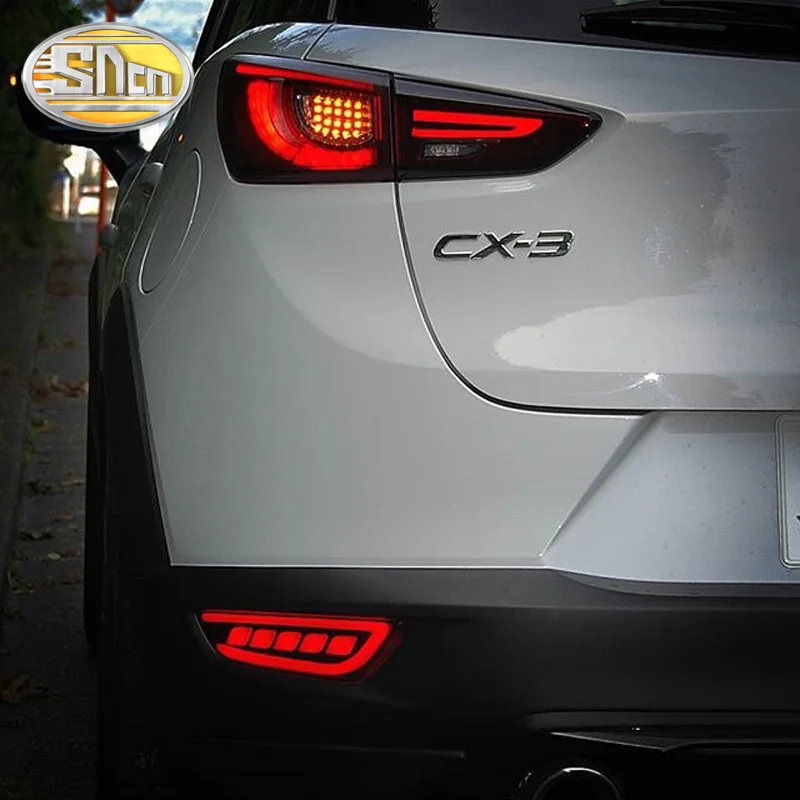 For Mazda CX-3 CX3 2015 - 2022 SNCN Multi-function Car LED Rear Fog Lamp Bumper Light Brake Light Turn Signal Light