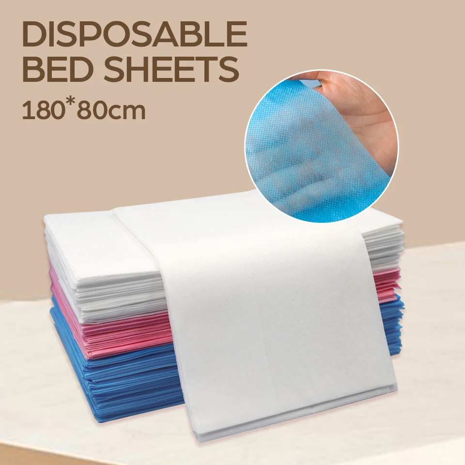 10/20/100pcs Disposable Non-woven Bed Sheets Cover 180*80cm for Tattoo Massage Eyelash Extension Bed Beauty Spa Salon Clean