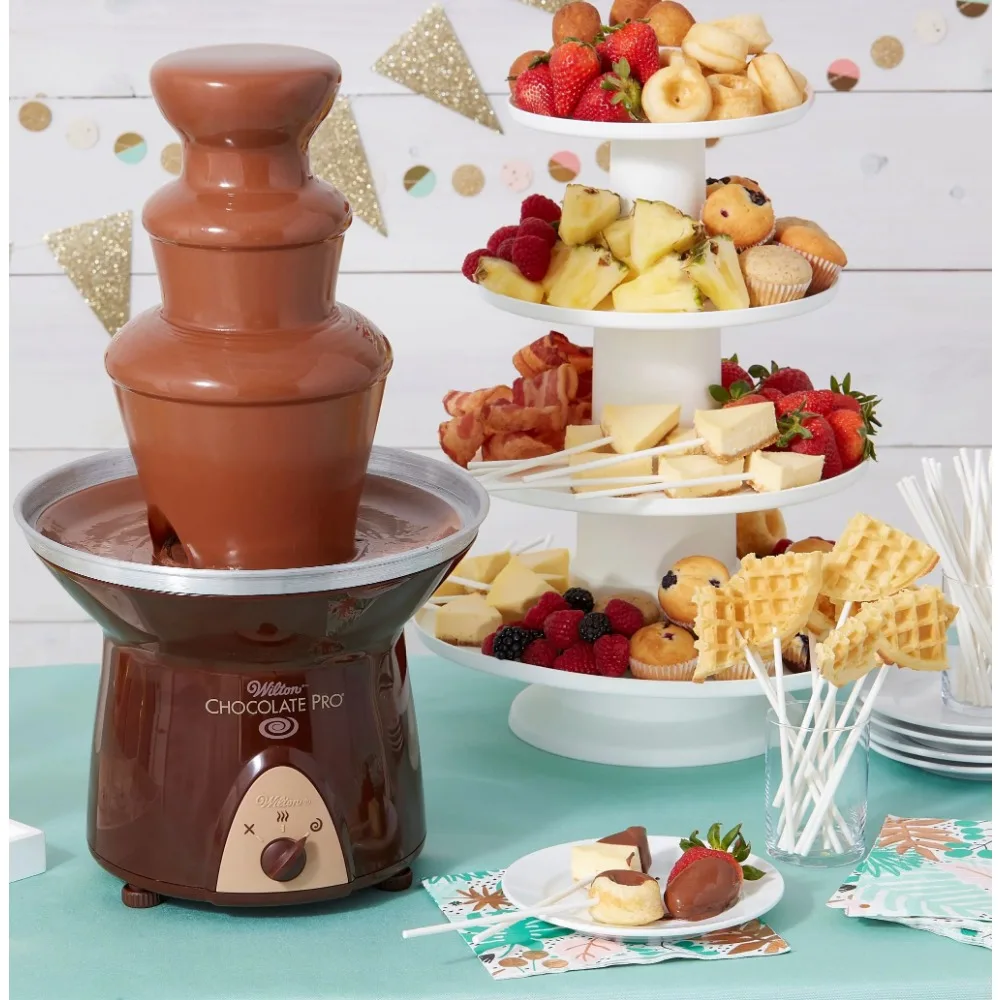 Fuente de Chocolate y Fondue-diseñada para mantener el Chocolate derretido para un tratamiento fácil de inmersión, 3 niveles, capacidad de 4 lb.