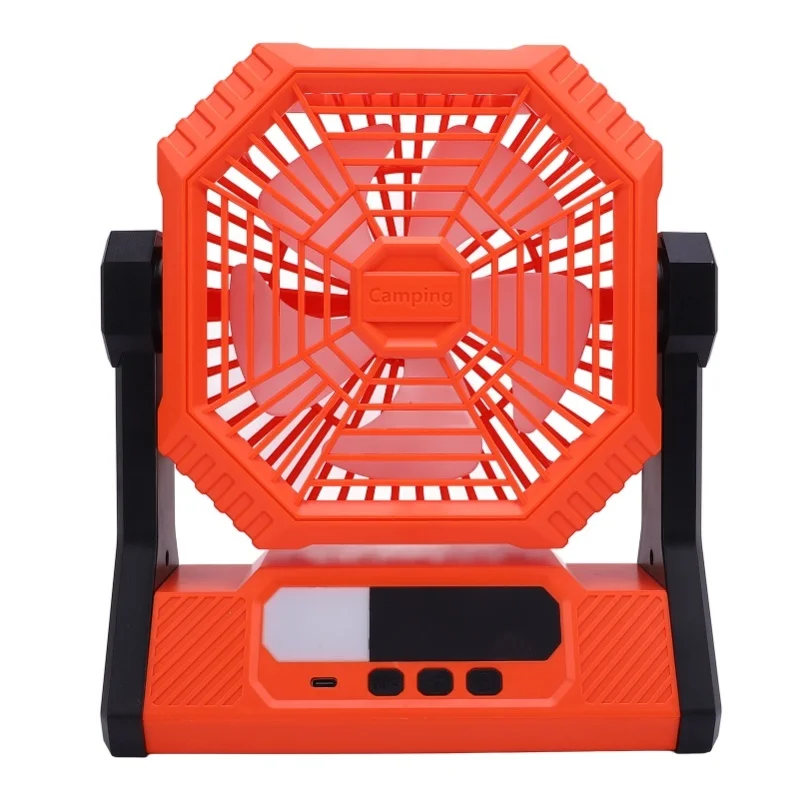

Outdoor Portable Camping Fan 10000mAh Rechargeable Battery Operated Fan With LED Light For Tent Picnic Barbecue Fishing Travel