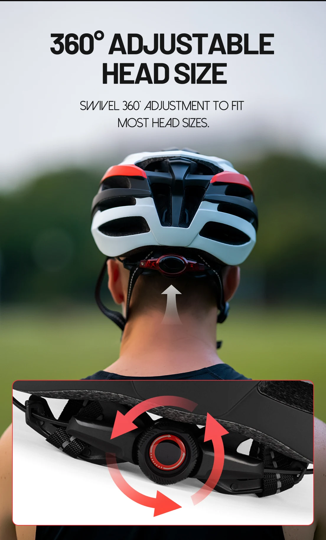 Eastinear Hochwertiger Fahrradhelm, verstellbar, ultraleicht, atmungsaktiv, für Autobahn, MTB, Radfahren, Harthelm mit Schutzbrille – Detail 3
