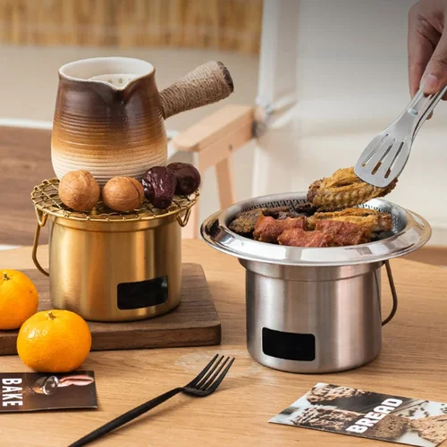 야외 휴대용 미니 탄소 스토브, 가정용 바베큐 스테인레스 스틸 스토브, 알코올 한국 바베큐 스토브, 오븐 액세서리  Best5