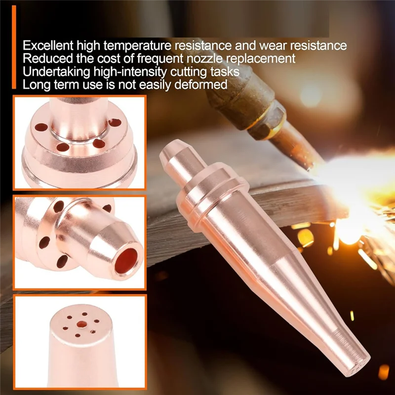 AT19-1-101 Punte per cannello da taglio in acetilene Dimensioni 0-3 compatibili con la torcia per carichi pesanti stile V CA 2460-90 °   Accessori da taglio