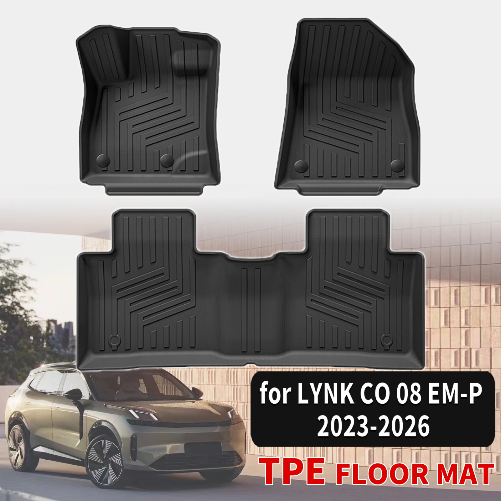 for LYNK CO 08 EM-P 2023 2024 2025 2026 Durable Weatherproof TPE Car Floor Mats & Trunk Pad, Non-Slip Easy Clean (Not For RHD)
