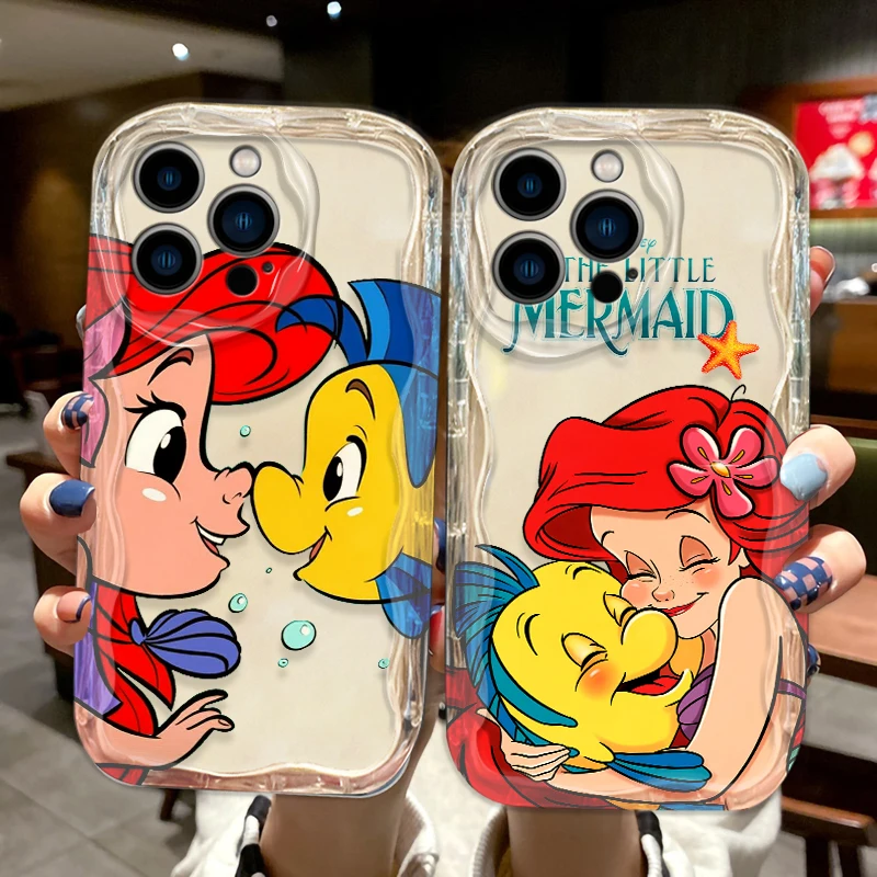 Princess Cute Cartoon Phone case For Apple iPhone 15 14 13 12 11 Pro X XR XS Max Plus 8 7 Plus SE Wave Oil Cover