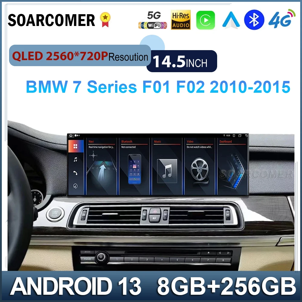 

Android 13 14,5 дюймов для BMW 7 серии F01 F02 2010-2015 GPS-навигация Автомобильные мультимедийные автомобильные мониторы Carplay 4G стерео радио Wi-Fi