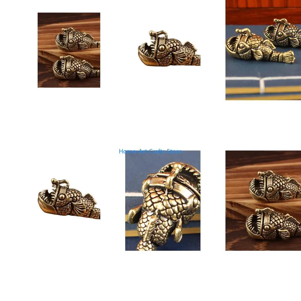 Y3NA Beautiful Depth Sea Fish Brasses Statue for Enhancing Room Atmospheres
