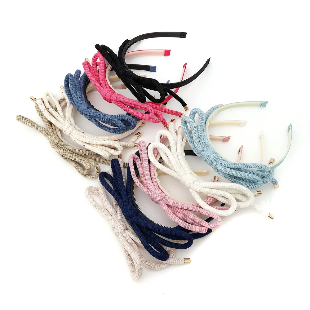 Cotton Rope bow Knot Hairband Twisted Braid Style Hairband bow Knot Hair Clip Baby headband girl hair accessories - Image 4