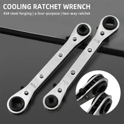 Double-ended Ratchet Wrench Professional Tool For Air Conditioning And Refrigeration CT122 Square Wrench 1/4 3/8 3/16 5/16inch