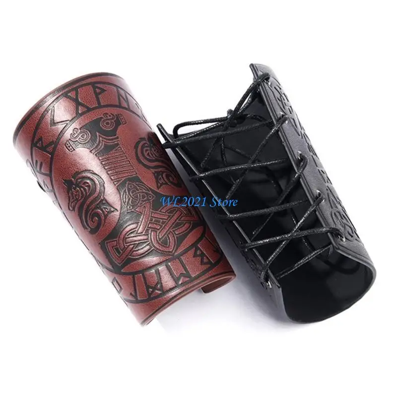G5GC armadura Medieval para hombres, calentadores brazos para Cosplay con cordones, guantelete caballero pirata Vintage,
