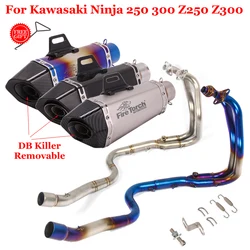 For Kawasaki Ninja250 Ninja300 Z250 Z300 2008 - 2017 Motorcycle Exhaust Escape Modify Front Link Pipe Moto Muffler DB Killer