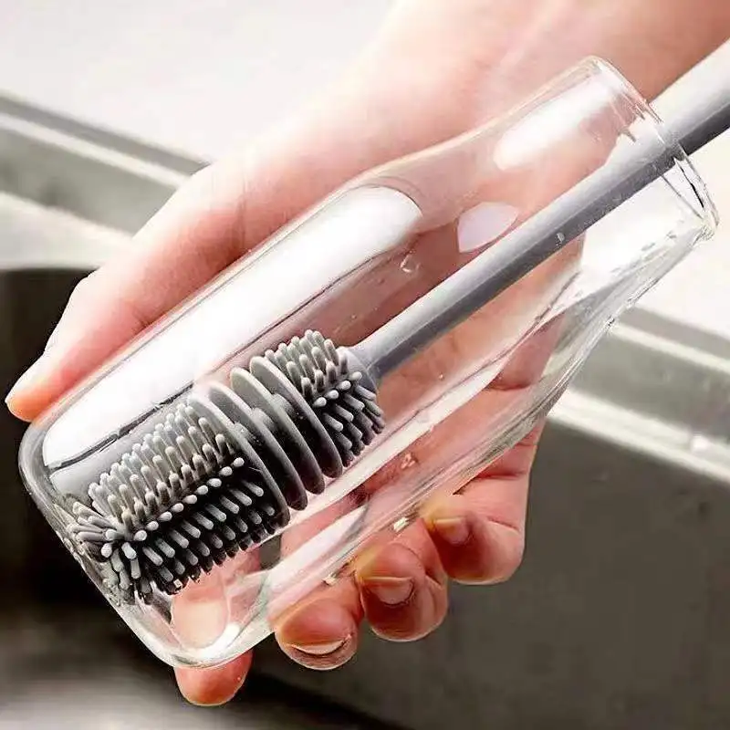 

Cup Washing Artifact Cup Brush Cup Brush No Dead Ends Household Long Handle Silicone Bottle Brush Cup Artifact Tea Cup Brush