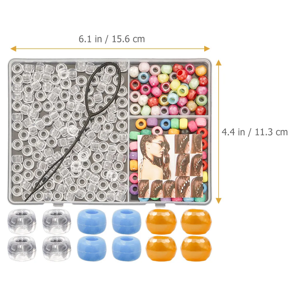 1Set Hair Extension Tools Combination Colored Clear Hair Beads Braid Jewelry Dreadlocks Accessories Suitable for Party Wedding view 6