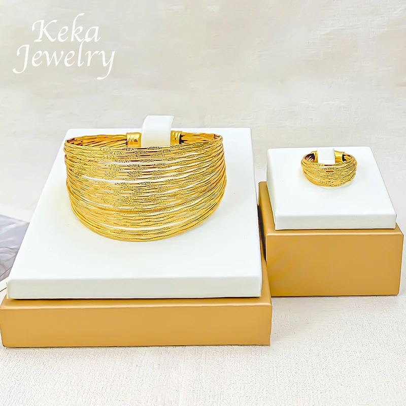 

Уникальный набор украшений с позолотой 18K: браслет и кольцо для женщин, изысканные африканские свадебные аксессуары для вечеринок, подарки.