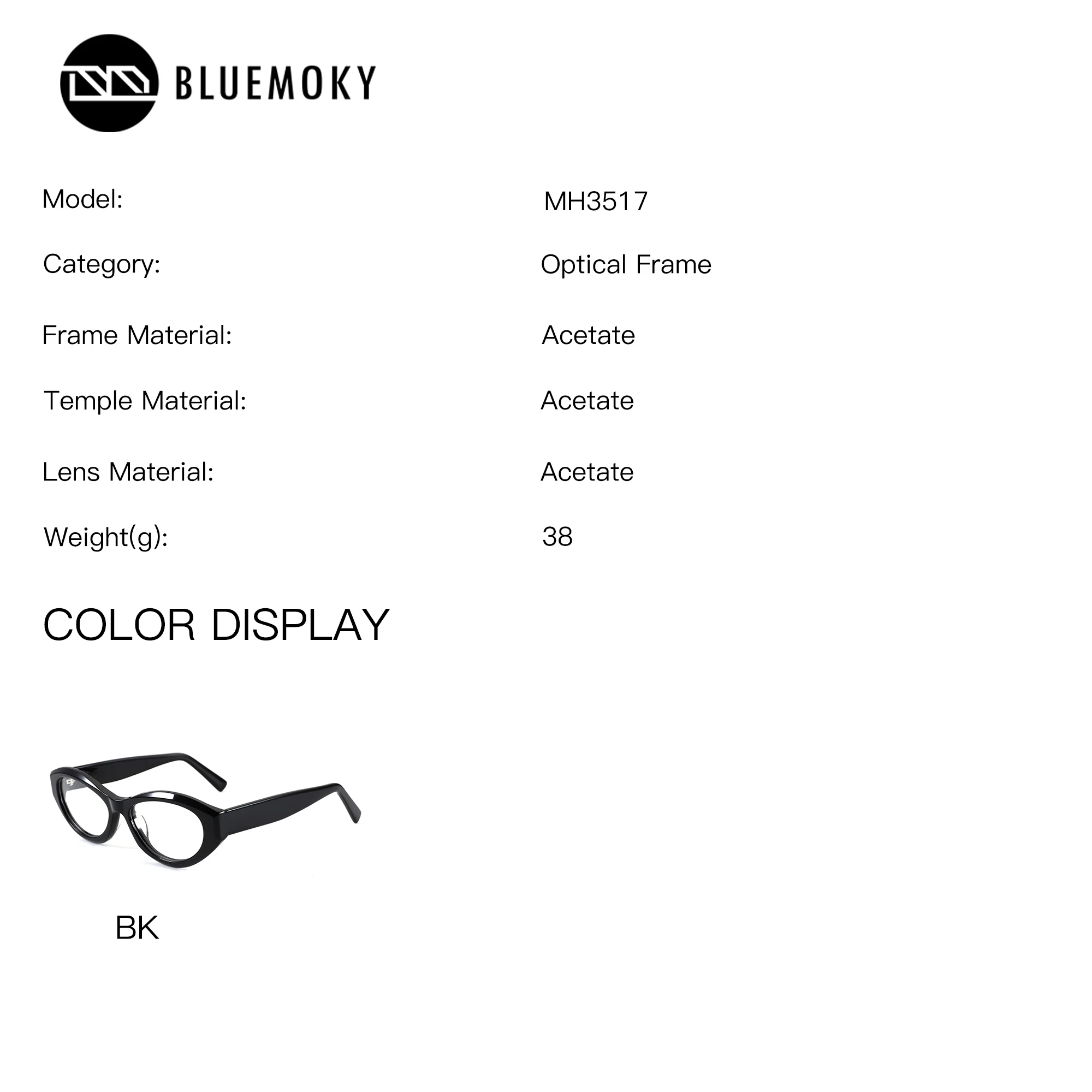 BLUEMOKY M Size Acetate Butterfly Prescription Glasses for Women Photochromic Custom Eyeglasses Myopia Optical Lenses