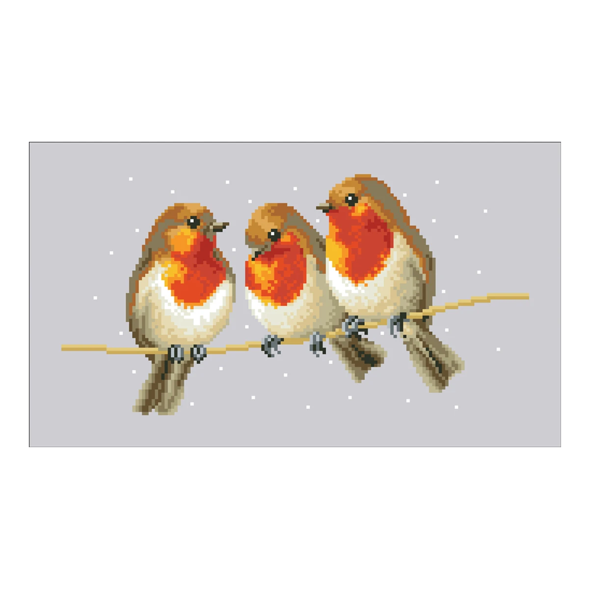 Three birds cross stitch kit winter snow cartoon 18ct 14ct 11ct silver canvas stitching embroidery DIY