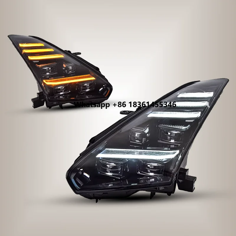 

LED Front Headlight for GTR R35 2008-2023 Modified Daytime running light low high beam Dynamic Turn Signal