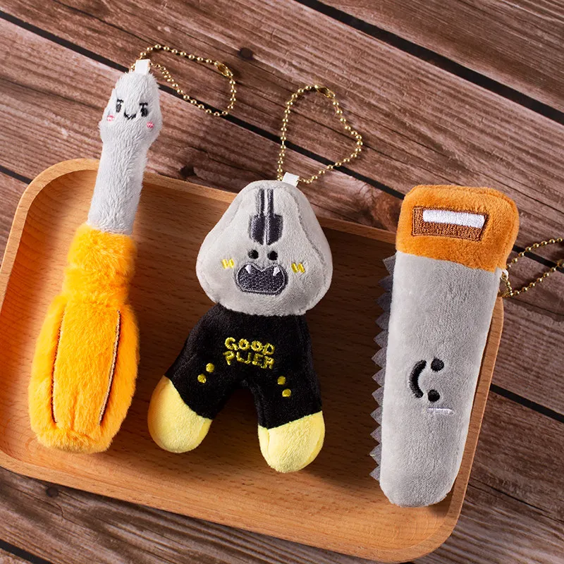 Tool Series Creative Axe Knife Screwdriver Plush Keychain Pliers Shovel Saw Doll Pendant Cartoon Stuffed Toy Gift for Kids
