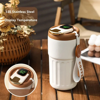 450ml Thermos Bottle Smart Display Led Temperature Coffee Mug 316 Stainless Steel Office Vacuum Cup Portable Thermal Mug