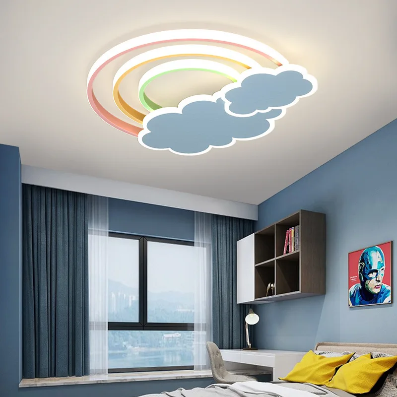 Imagem -02 - Rainbow Cloud Chandelier For Kids Luminárias para Quarto de Criança Bebê Quarto Luz Led