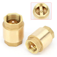 NPT Brass Check Valve Female Thread In-Line Spring for Water Control 1/2\