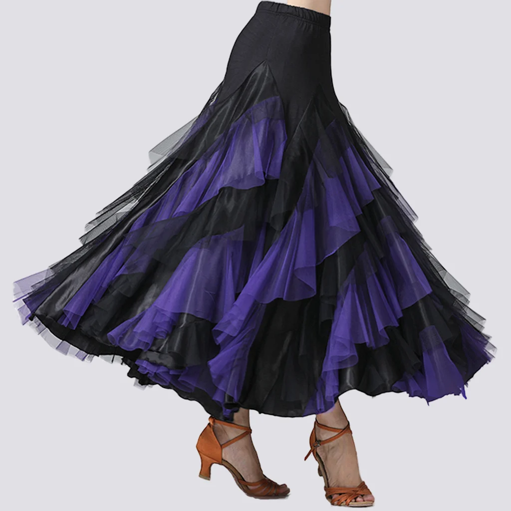 Modern Ballroom Dance Skirts Large Swing Skirts Half-length Skirts Stage Competition Suits Waltz