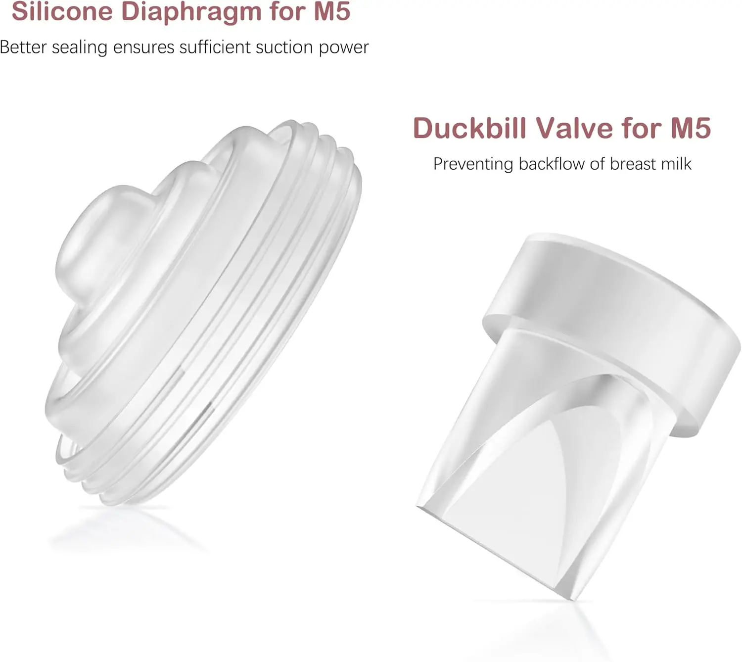 Duckbill Valves Silicone Diaphragm Compatible with Momcozy M5 Breast Pump, Replacement Pump Parts Accessories Compatible for M5